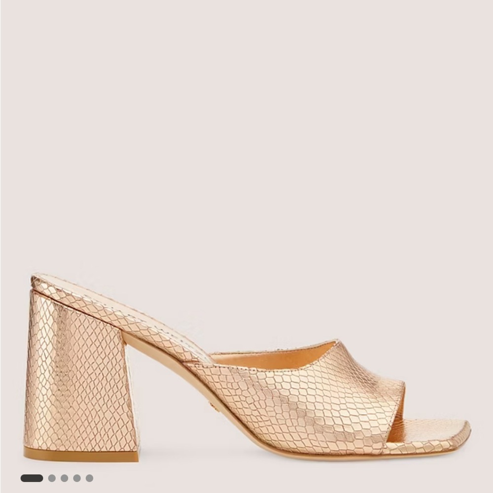 Elegant Gold Block Heel Sandals